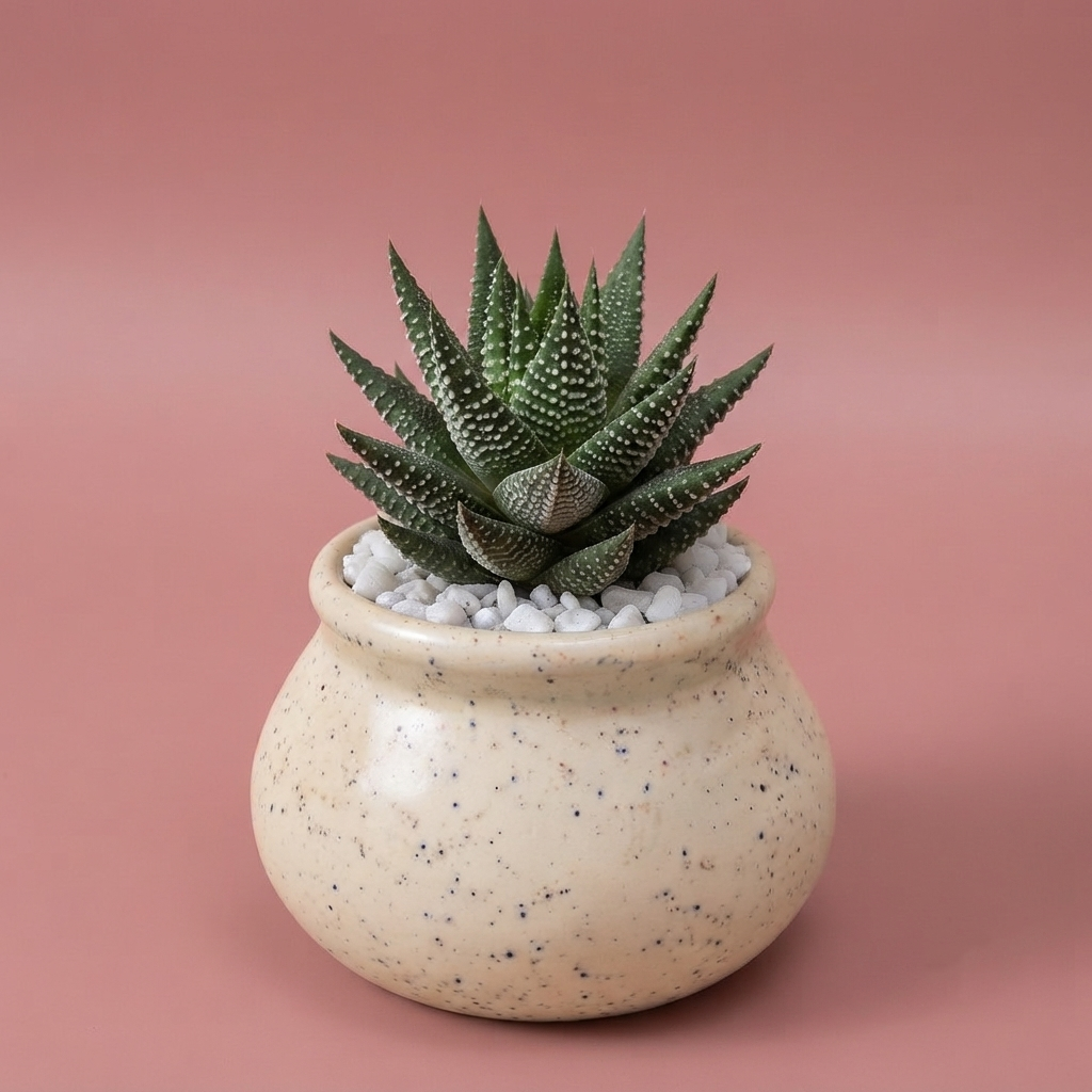 Matka shaped ceramic Desk pot plants